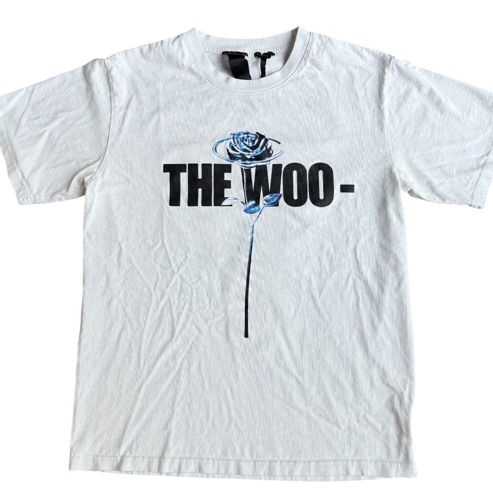 Vlone X Pop Smoke The Woo tee shirt men large white